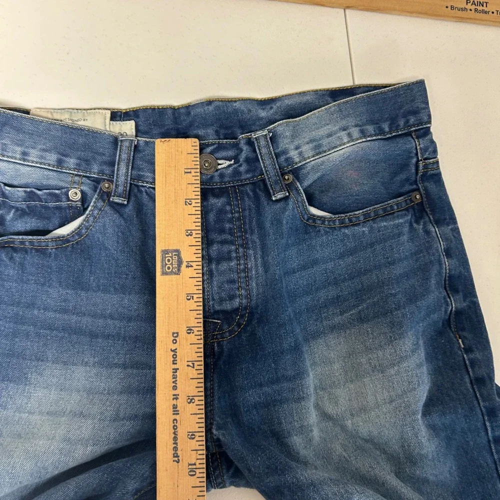 oodji Straight Leg Jeans Mens 30x32 Blue Medium Wash Button Fly